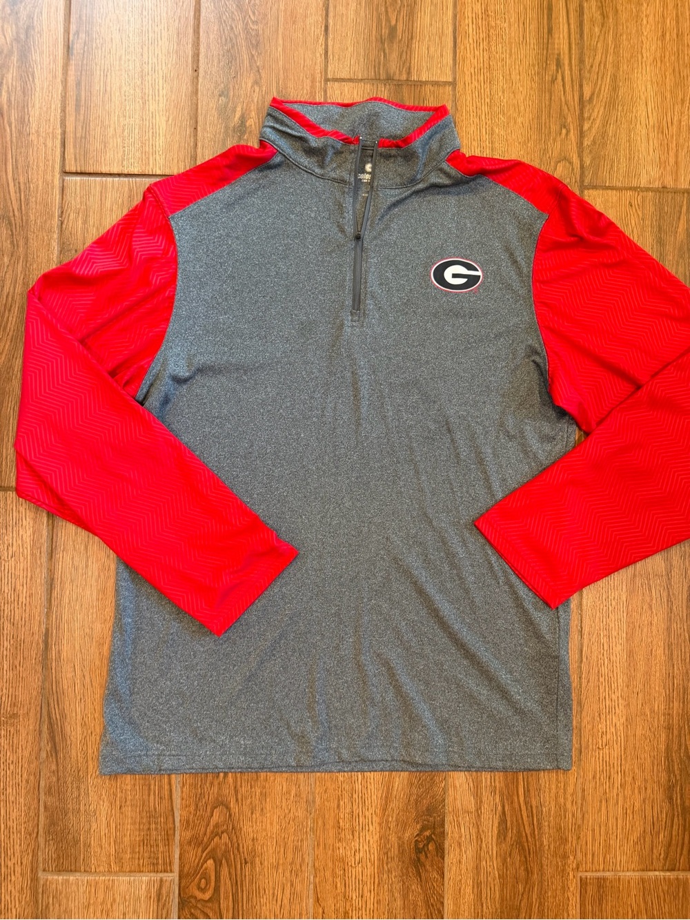 Colosseum Georgia Bulldogs Men's Gray & Red Quarter-Zip Pullover / large